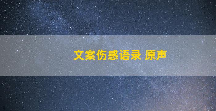 文案伤感语录 原声